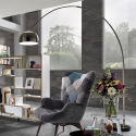 Stehlampe bogenförmig aus Metall mit Marmorsockel h220 cm Bow Verkauf