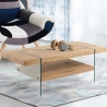 Wohnzimmertisch aus Glas und Holz in Eiche 120x60cm Amarillo Verkauf