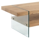 Wohnzimmertisch aus Glas und Holz in Eiche 120x60cm Amarillo Angebot