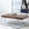 Wohnzimmertisch modern aus Holz mit Glasbeinen 110x60cm Manhattan Verkauf