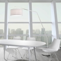 Stehlampe bogenförmig aus weißem Metall h175 cm Norman Angebot