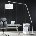 Stehlampe bogenförmig aus weißem Metall h175 cm Norman Sales