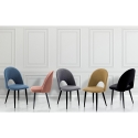 Set aus 4 modernen Design-Küchenstühlen aus Samt Bounty 