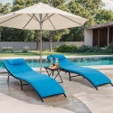 SSet aus 2 Rattan-Gartenliegen mit Klapptisch Lanzarote Verkauf