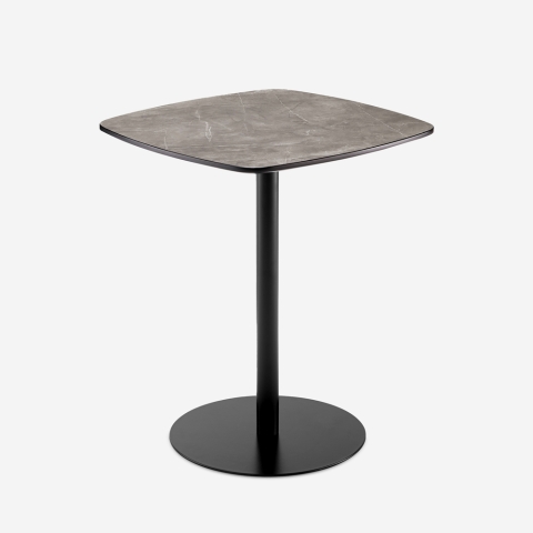 Esstisch Bar Küche Restaurant 60x60x74cm schwarz Marmoreffekt Mikee Aktion