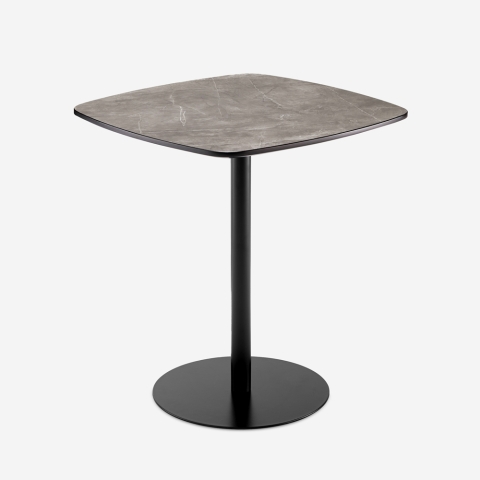 Esstisch 70x70cm für Restaurant Küche schwarz Marmoreffekt Mikee+ Aktion
