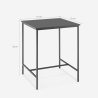 Tisch 70x70cm hoch für Bar Küche Bistrot aus Metall in schwarz und weiß Zakis Modell