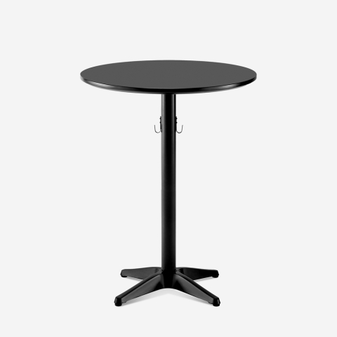 Stehtisch rund 70x105cm schwarz mit Taschenhaken Engys+ Aktion