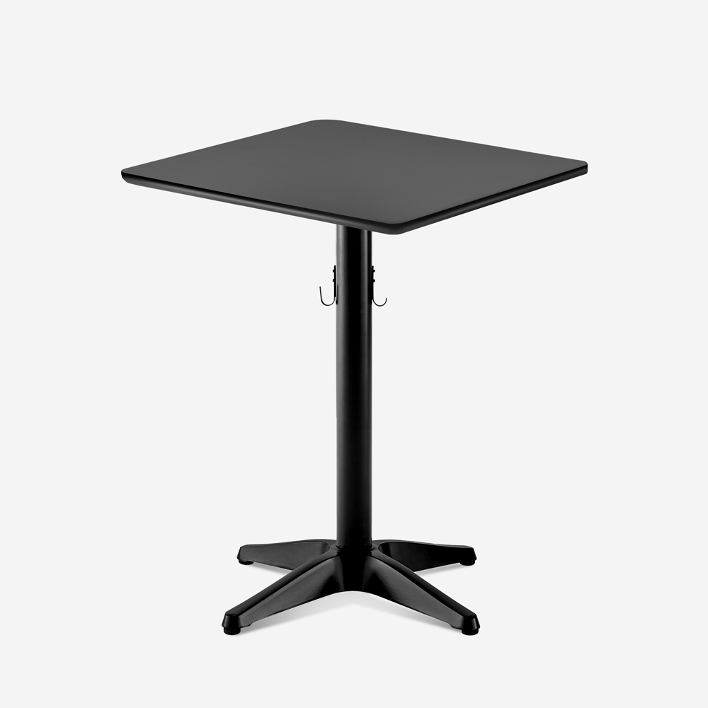 Tisch schwarz für Restaurant Bar 70x70cm modern mit Taschenhaken Jotor Aktion Tisch schwarz für Restaurant Bar 70x70cm modern mit Taschenhaken Jotor Aktion