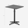 Tisch schwarz für Restaurant Bar 70x70cm modern mit Taschenhaken Jotor Sales