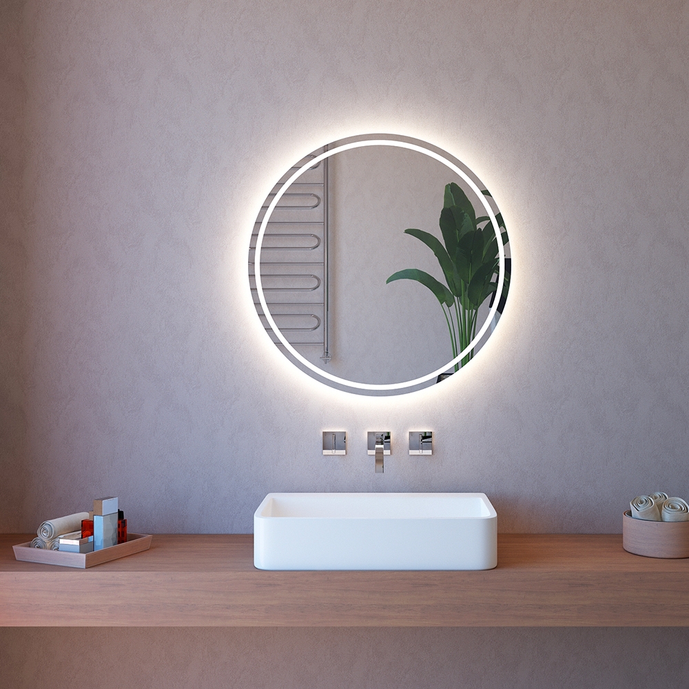 Badezimmerspiegel mit LED-Touch-Licht hintergrundbeleuchtet rund 75cm ETR131 Aktion Badezimmerspiegel mit LED-Touch-Licht hintergrundbeleuchtet rund 75cm ETR131 Aktion