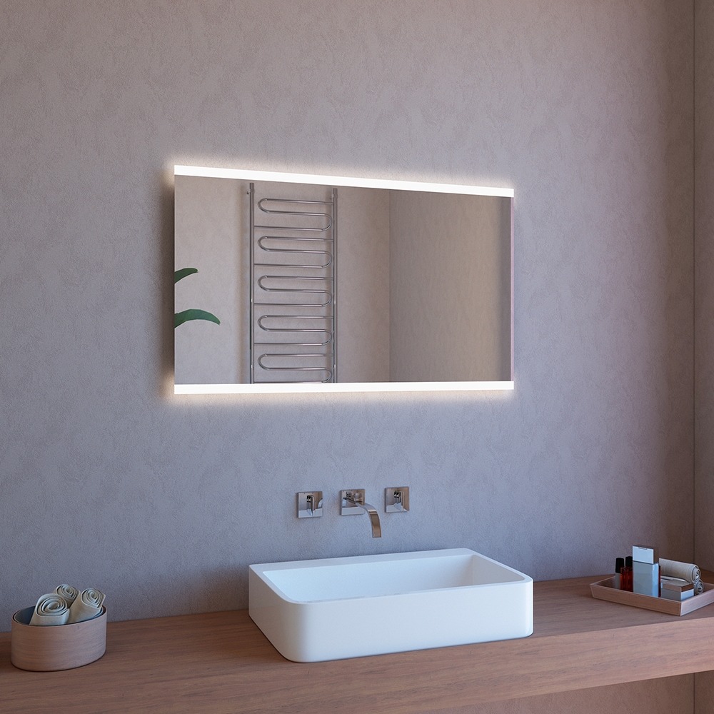 Badezimmerspiegel 120x70cm mit LED-Hintergrundbeleuchtung und Anti-Beschlag ETR107 Aktion Badezimmerspiegel 120x70cm mit LED-Hintergrundbeleuchtung und Anti-Beschlag ETR107 Aktion