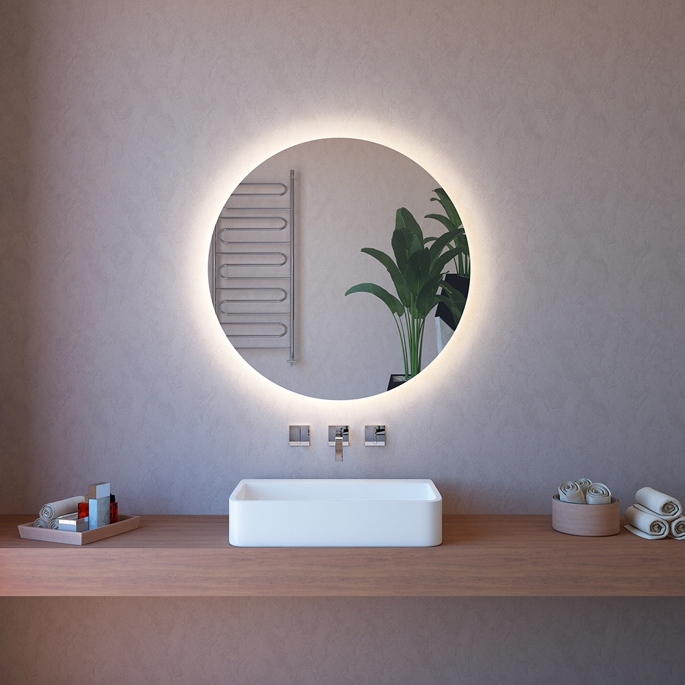 Badezimmerspiegel rund 90cm mit Anti-Beschlag hinterbeleuchtet LED ETR116-XL Aktion Badezimmerspiegel rund 90cm mit Anti-Beschlag hinterbeleuchtet LED ETR116-XL Aktion