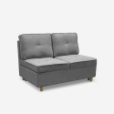Schlafsofa 2-Sitzer ausziehbar platzsparend aus grauem Stoff Wanda Angebot