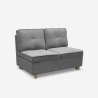 Schlafsofa 2-Sitzer ausziehbar platzsparend aus grauem Stoff Wanda Angebot