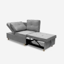 Schlafsofa 2-Sitzer ausziehbar platzsparend aus grauem Stoff Wanda Verkauf