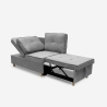 Schlafsofa 2-Sitzer ausziehbar platzsparend aus grauem Stoff Wanda Verkauf