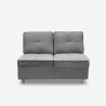 Schlafsofa 2-Sitzer ausziehbar platzsparend aus grauem Stoff Wanda Sales