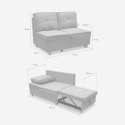 Schlafsofa 2-Sitzer ausziehbar platzsparend aus grauem Stoff Wanda Modell