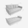 Schlafsofa 2-Sitzer nordischer Stil mit Armlehne Getränkehalter Donum Modell