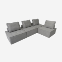 Wohnzimmersessel modular aus grauem Stoff Raji Angebot
