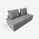 Wohnzimmersessel modular aus grauem Stoff Raji Sales