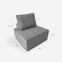 Wohnzimmersessel modular aus grauem Stoff Raji Katalog