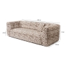 Sofa 3-Sitzer modern in gemustertem Stoff mit Kissen 235cm Cady 3 Maße