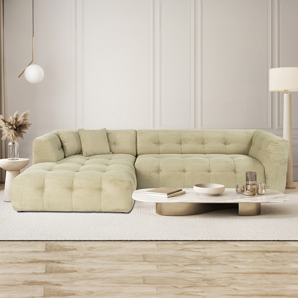 Sofa 4-Sitzer Ecke Modul Kord Cady Velvet Left Aktion