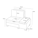 Sessel Bett Chaiselongue rechts klappbar aus Leinen Betty Right 