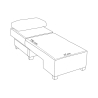 Sessel Bett Chaiselongue rechts klappbar aus Leinen Betty Right 
