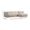 Sofa Ecke 4-Sitzer mit Bouclé-Chaise Longue Cady Right 
