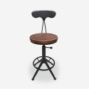 Hocker drehbar verstellbar im Vintage-Stil mit Rückenlehne Crewi Back Verkauf