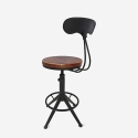 Hocker drehbar verstellbar im Vintage-Stil mit Rückenlehne Crewi Back Sales