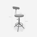 Hocker drehbar verstellbar im Vintage-Stil mit Rückenlehne Crewi Back Rabatte