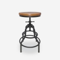 Hocker schraubverstellbar Industriestil aus Holz und Metall Vont Aktion