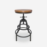 Hocker schraubverstellbar Industriestil aus Holz und Metall Vont Aktion