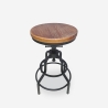 Hocker schraubverstellbar Industriestil aus Holz und Metall Vont Verkauf