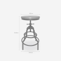 Hocker schraubverstellbar Industriestil aus Holz und Metall Vont Angebot