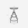 Hocker schraubverstellbar Industriestil aus Holz und Metall Vont Angebot