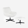 Sessel Wohnzimmer ergonomisch drehbar aus Bouclé mit Fußstütze Janes Kosten
