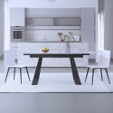 Esstisch 160-200x90cm ausziehbar modern Marmor-Effekt Caracas Verkauf