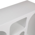 Weiße Design-Konsole für den Eingangsbereich mit geschwungenen Fächern 120x37cm Liva Modell
