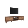 TV-Wagen mit 2 Klapptüren und 2 Holzregalen in Nussbaumfarbe Walnut Verkauf