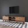 TV-Wagen mit 2 Klapptüren und 2 Holzregalen in Nussbaumfarbe Walnut Angebot