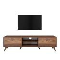 TV-Wagen mit 2 Klapptüren und 2 Holzregalen in Nussbaumfarbe Walnut Katalog
