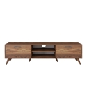 TV-Wagen mit 2 Klapptüren und 2 Holzregalen in Nussbaumfarbe Walnut Auswahl