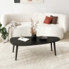 Moderner ovaler asymmetrischer Holzcouchtisch 115x50cm Sweet Angebot