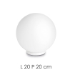 Tischlampe aus weißem Glas, rund, Ø20cm Area S Sales