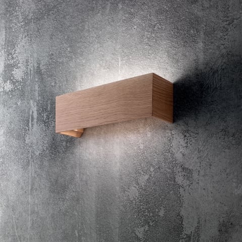 Wandleuchte LED modern rechteckig aus Holz Badia-P Aktion